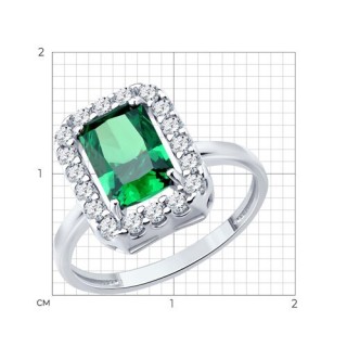 Кольцо из серебра с фианитом «Изумрудный Блеск» Соколов (арт.94014734)