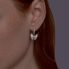 Серьги из серебра с фианитами «Розовый полёт бабочки» Соколов (арт.9402)