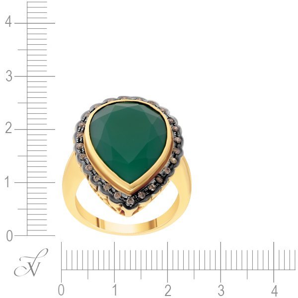 Кольцо из золота с агатом и бриллиантом (Арт.r01592gx4yt_ko_dn_zag_yg)