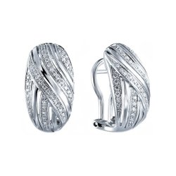 Серьги из белого золота с бриллиантом (Арт.r316dwc4wg_wg)