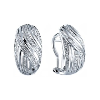 Серьги с бриллиантами «Вихрь Света» из белого золота Myjewels (арт.R316DWC4WG_WG)