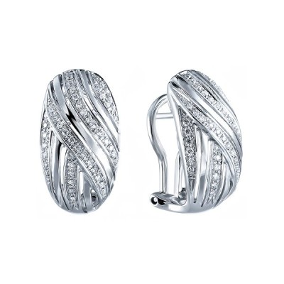 Серьги с бриллиантами «Вихрь Света» из белого золота Myjewels (арт.R316DWC4WG_WG)