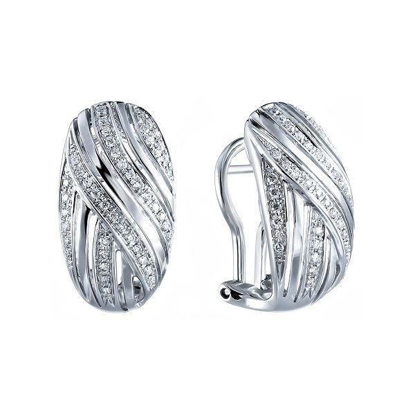 Серьги из белого золота с бриллиантом (Арт.r316dwc4wg_wg)