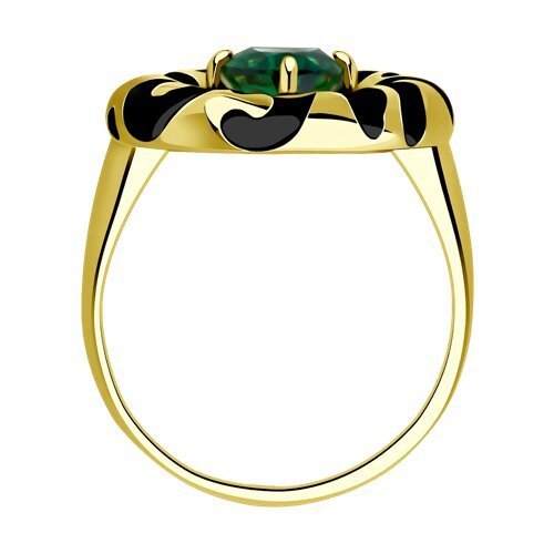 Кольцо из золочёного серебра с ситаллом и эмалью (Арт.93-310-01668-1)