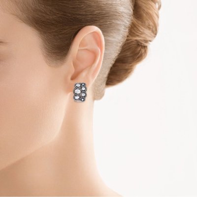 Серьги из белого золота с бриллиантом и топазом (Арт.s760wtc4wx_sr_wg)