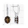 Серьги из серебра с раухтопазами и фианитами (Арт.94-321-02054-4)