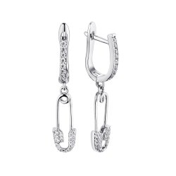 Серьги из серебра с фианитом (Арт.cz-e02394-x-w-x-x-w)