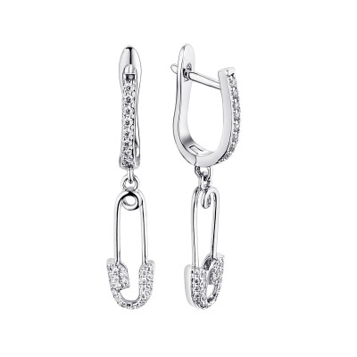 Серьги серебряные с фианитами «Fresh Pin» MyJewels (арт.E02394)