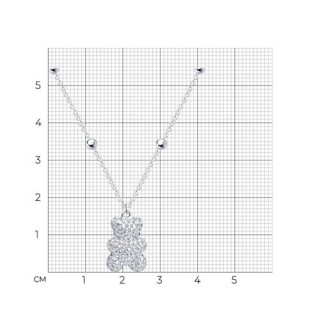 Колье из серебра с фианитами «Медвежонок сияния» Соколов (арт.9407)