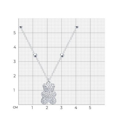 Колье из серебра с фианитами «Медвежонок сияния» Соколов (арт.9407)