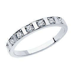 Кольцо из серебра с фианитами (Арт.94013534)