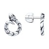 Серьги из серебра с фианитами «Змеиный Оберег» Соколов (арт.95-122-02292-1)