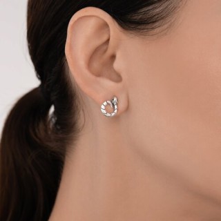 Серьги из серебра с фианитами «Змеиный Оберег» Соколов (арт.95-122-02292-1)