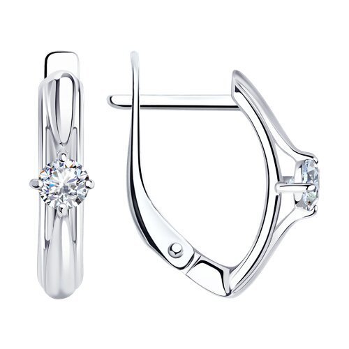 Серьги из серебра с фианитами (Арт.94-120-01381-1)