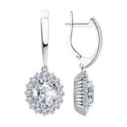 Серьги из серебра с фианитами (Арт.94-121-00646-1)