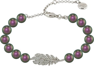 Браслет из серебра с жемчугом и куб. цирконием (Арт.27b-p36-s-19)