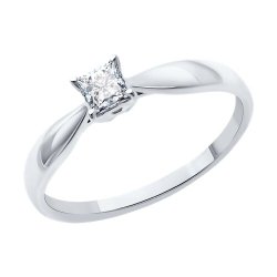 Кольцо из белого золота с бриллиантом (Арт.1012644-3)