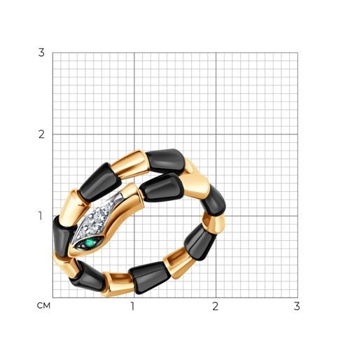 Кольцо из комбинированного золота с миксом камней (Арт.6015132)