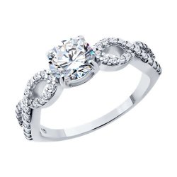 Кольцо из серебра с фианитами (Арт.94013777)