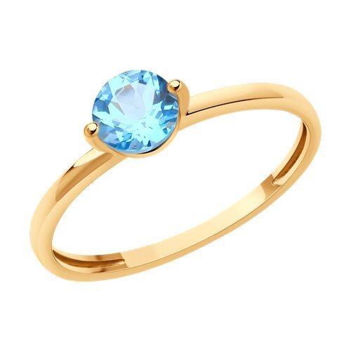 Кольцо золотое пробы 585 с топазом (Арт.719023)