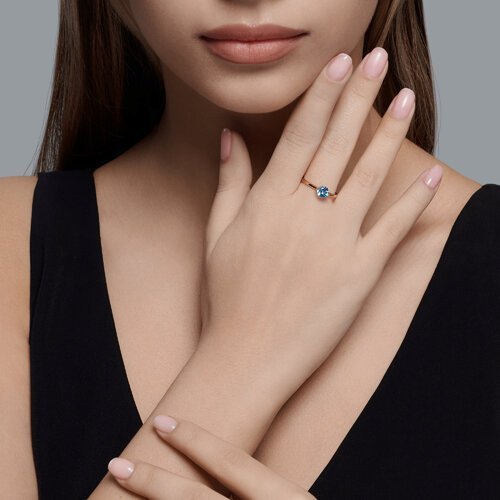 Кольцо золотое пробы 585 с топазом (Арт.719023)