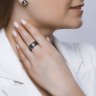 Кольцо из белого золота с бриллиантом и керамической вставкой (Арт.6015075)