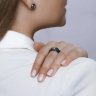 Кольцо из белого золота с бриллиантом и керамической вставкой (Арт.6015075)