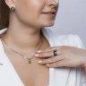 Кольцо из белого золота с бриллиантом и керамической вставкой (Арт.6015075)