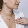 Кольцо из белого золота с бриллиантом и керамической вставкой (Арт.6015075)