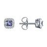 Серьги из белого золота с бриллиантами и танзанитами (Арт.6024210)