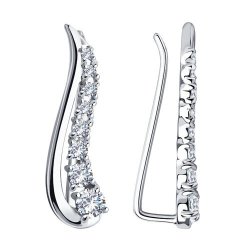 Серьги из серебра с фианитами (Арт.94021849)