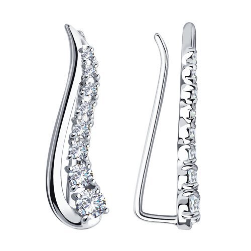 Серьги из серебра с фианитами (Арт.94021849)