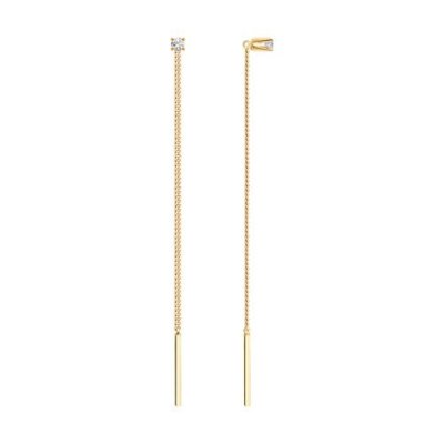 Серьги-цепочки из золота с фианитами (Арт.020611)