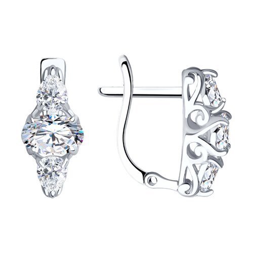 Серьги из серебра с фианитами (Арт.94022296)