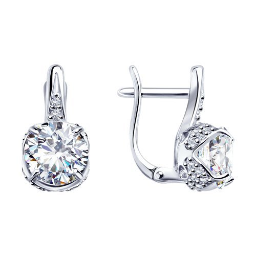 Серьги из серебра с фианитами (Арт.94023250)