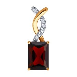 Подвеска золотая пробы 585 с гранатом (Арт.733015)