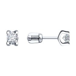 Серьги из белого золота с фианитами (Арт.0200159-3)
