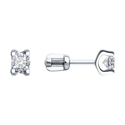 Серьги из белого золота с фианитами (Арт.0200159-3)