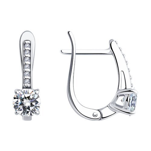 Серьги из серебра с фианитами (Арт.94025925)