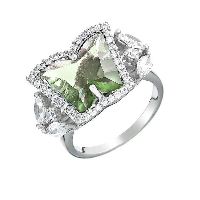 Кольцо из серебра с празиолитом и ситаллом (Арт.as-r10995-x-w-s-x-w)