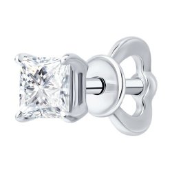 Серьга из белого золота с бриллиантом выращенным (Арт.9170001-3-5)