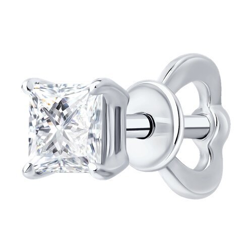 Серьга из белого золота с бриллиантом выращенным (Арт.9170001-3-5)