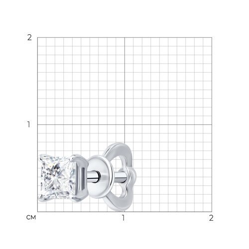Серьга из белого золота с бриллиантом выращенным (Арт.9170001-3-5)