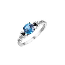 Кольцо из серебра с топазом (Арт.cz-r00563-x-wb-lb-x-b)