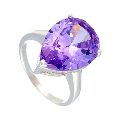 Кольцо из серебра с ситаллом (Арт.cz-r01303-x-w-am-x-x)