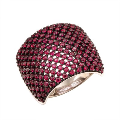 Кольцо с корундом «Caviar Spark» серебро 925 Fresh Jewelry (арт.MP-R00598-X-WB-X-X-RC)