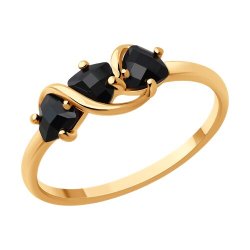 Кольцо из золочёного серебра с шпинелью (Арт.93-310-01950-1)
