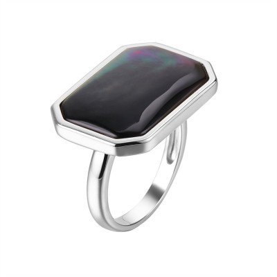 Кольцо с жемчугом «Гравитация Ночи» серебро 925 Fresh Jewelry (арт.PI-R03416-X-W-PNB-X-X)