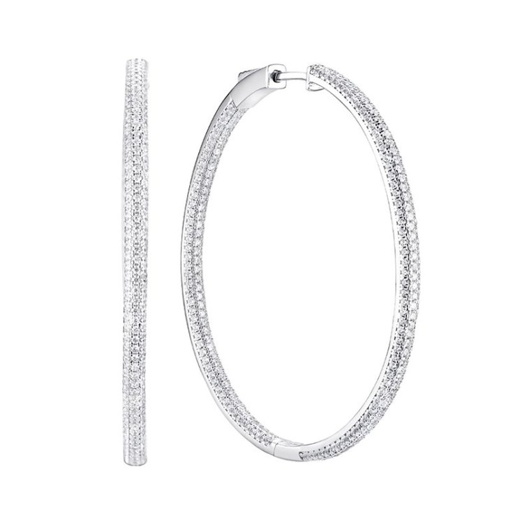 Серьги из серебра с фианитом (Арт.sl-e02083-x-w-x-x-w)