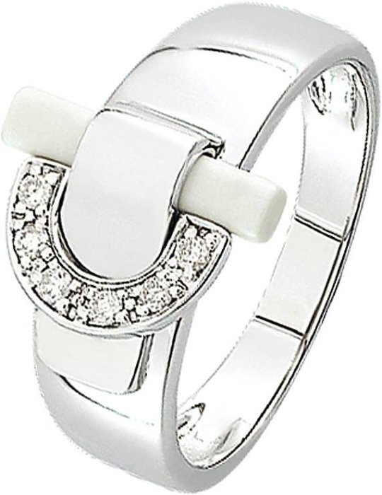 Кольцо из белого золота с агатом и бриллиантом (Арт.td022gdb3)